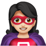 Apple(iPhone) Woman Superhero: Light Skin Tone Emoji