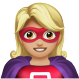 Apple(iPhone) Woman Superhero: Medium-Light Skin Tone Emoji