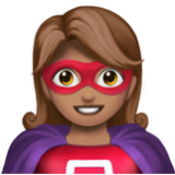 Apple(iPhone) Woman Superhero: Medium Skin Tone Emoji