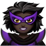 Apple(iPhone) Woman Supervillain: Dark Skin Tone Emoji