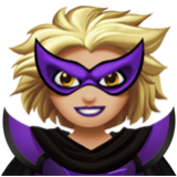 Apple(iPhone) Woman Supervillain: Medium-Light Skin Tone Emoji