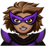 Apple(iPhone) Woman Supervillain: Medium Skin Tone Emoji