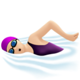 Apple(iPhone) Woman Swimming: Light Skin Tone Emoji