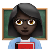 Apple(iPhone) Woman Teacher: Dark Skin Tone Emoji