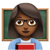 Apple(iPhone) Woman Teacher: Medium-Dark Skin Tone Emoji