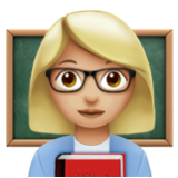 Apple(iPhone) Woman Teacher: Medium-Light Skin Tone Emoji