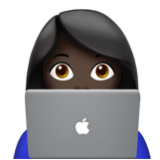 Apple(iPhone) Woman Technologist: Dark Skin Tone Emoji