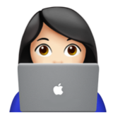 Apple(iPhone) Woman Technologist: Light Skin Tone Emoji