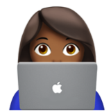 Apple(iPhone) Woman Technologist: Medium-Dark Skin Tone Emoji