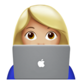 Apple(iPhone) Woman Technologist: Medium-Light Skin Tone Emoji