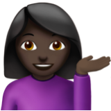 Apple(iPhone) Woman Tipping Hand: Dark Skin Tone Emoji