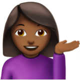 Apple(iPhone) Woman Tipping Hand: Medium-Dark Skin Tone Emoji