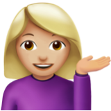 Apple(iPhone) Woman Tipping Hand: Medium-Light Skin Tone Emoji