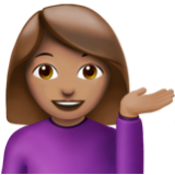 Apple(iPhone) Woman Tipping Hand: Medium Skin Tone Emoji