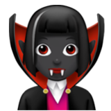 Apple(iPhone) Woman Vampire: Dark Skin Tone Emoji