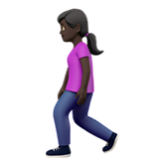 Apple(iPhone) Woman Walking: Dark Skin Tone Emoji