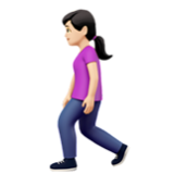 Apple(iPhone) Woman Walking: Light Skin Tone Emoji