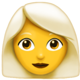 Apple(iPhone) Woman: White Hair Emoji