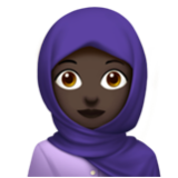 Apple(iPhone) Woman With Headscarf: Dark Skin Tone Emoji