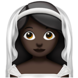 Apple(iPhone) Woman With Veil: Dark Skin Tone Emoji