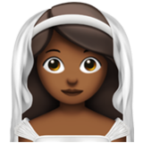 Apple(iPhone) Woman With Veil: Medium-Dark Skin Tone Emoji