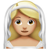 Apple(iPhone) Woman With Veil: Medium-Light Skin Tone Emoji