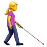 Apple(iPhone) Woman With White Cane Facing Right Emoji