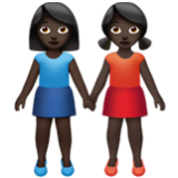 Apple(iPhone) Women Holding Hands: Dark Skin Tone Emoji