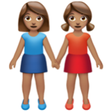 Apple(iPhone) Women Holding Hands: Medium Skin Tone Emoji