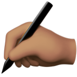 Apple(iPhone) Writing Hand: Medium Skin Tone Emoji