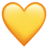 Apple(iPhone) Yellow Heart Emoji