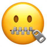 Apple(iPhone) Zipper-Mouth Face Emoji