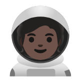 Google(Android) Astronaut: Dark Skin Tone Emoji