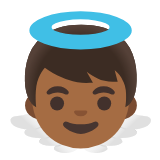 Google(Android) Baby Angel: Medium-Dark Skin Tone Emoji