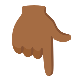 Google(Android) Backhand Index Pointing Down: Medium-Dark Skin Tone Emoji