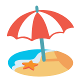 Google(Android) Beach With Umbrella Emoji