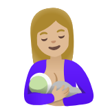 Google(Android) Breast-Feeding: Medium-Light Skin Tone Emoji