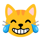 Google(Android) Cat With Tears Of Joy Emoji