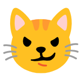 Google(Android) Cat With Wry Smile Emoji