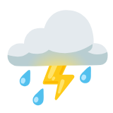 Google(Android) Cloud With Lightning And Rain Emoji