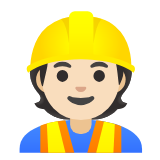 Google(Android) Construction Worker: Light Skin Tone Emoji