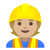 Google(Android) Construction Worker: Medium-Light Skin Tone Emoji