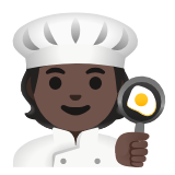 Google(Android) Cook: Dark Skin Tone Emoji