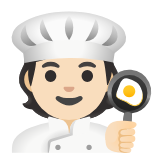 Google(Android) Cook: Light Skin Tone Emoji