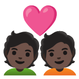 Google(Android) Couple With Heart: Dark Skin Tone Emoji