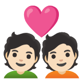 Google(Android) Couple With Heart: Light Skin Tone Emoji