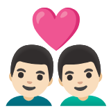 Google(Android) Couple With Heart: Man, Man, Light Skin Tone Emoji