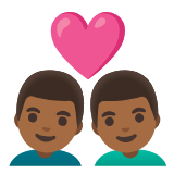 Google(Android) Couple With Heart: Man, Man, Medium-Dark Skin Tone Emoji