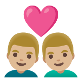 Google(Android) Couple With Heart: Man, Man, Medium-Light Skin Tone Emoji