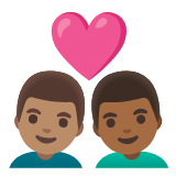 Google(Android) Couple With Heart: Man, Man, Medium Skin Tone, Medium-Dark Skin Tone Emoji